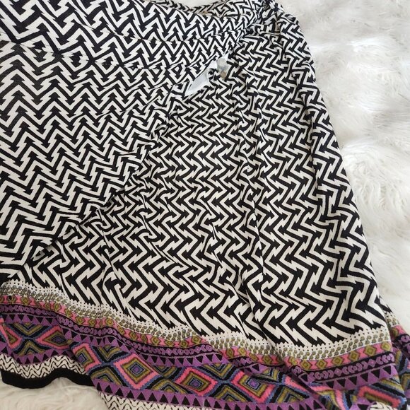 Earthbound Boho Maxi Skirt Geometric Women‎ Size XL Gold Coins Side High Slit - Picture 8 of 9